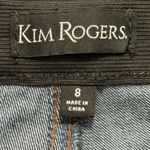 Kim Rogers Women's Pull-on Elastic Waistband Stretch Blue Denim Jeans Size 8 - Picture 5 of 10